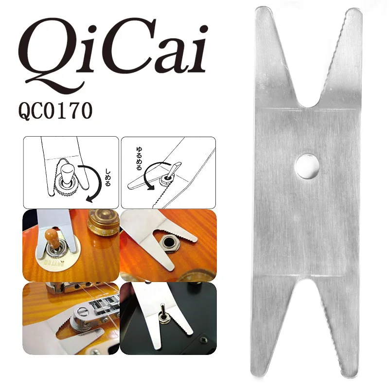 QiCai QC0170 Multi Spanner Wrench Guitar Tool for Acoustic, Electric, or Bass Guitar Tool for Quick Fix