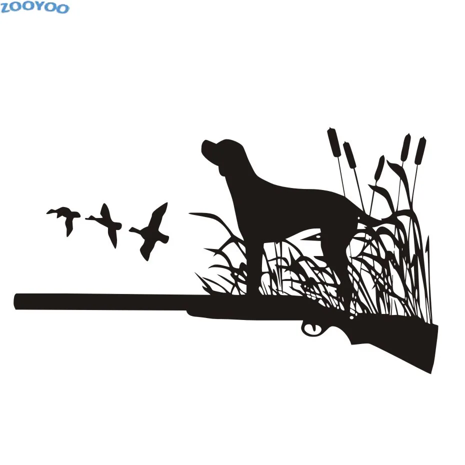 ZOOYOO Birds Hunting Dogs Creative Wall Stickers Hunter Vinyl Wall Art Decals Murals Wallpaper For Living Room Kids Room Decorat