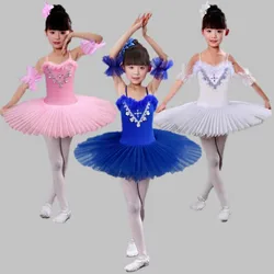 White Children's Ballet Tutu Dance Dress Costumes Girls Swan Lake Ballet Costumes Kids Stage Wear Ballroom Dancing Dress Outfits