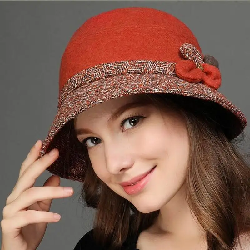 

Spring Autumn & Winter Fedoras Women's Hats Wool Casual Cap Colors Design Fashionable Girls'hats M6641