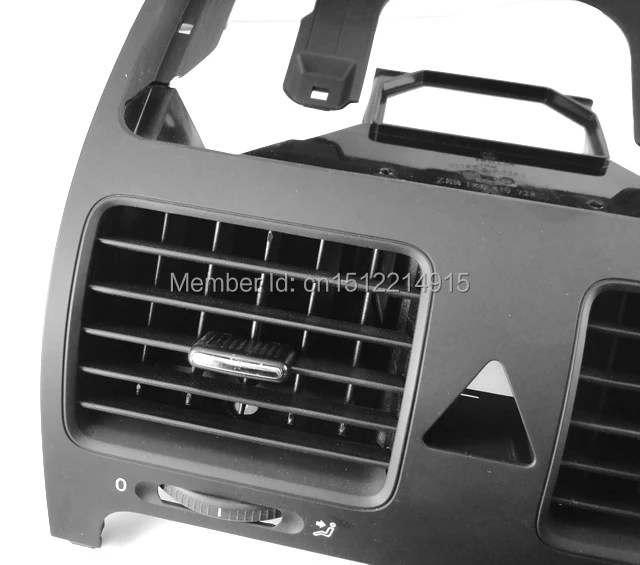 For VW Jetta Golf GTI Rabbit MK5 MKV Black Front Dash Central Air Outlet Vent 1K0 819 728 F 1QB , 1K0 819 728F , 1K0819728F