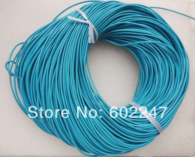 Free Shipping Aqua Blue Real Leather Cord Thread Rope Bracelets Necklace Making Wholesales, 100m/lot