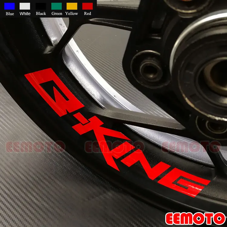 

8 X Custom Iner Rims Decals Wheels Reflective Label Logo Stickers Stripes Waterproof Motorcycle For B-KING BKING 400 600