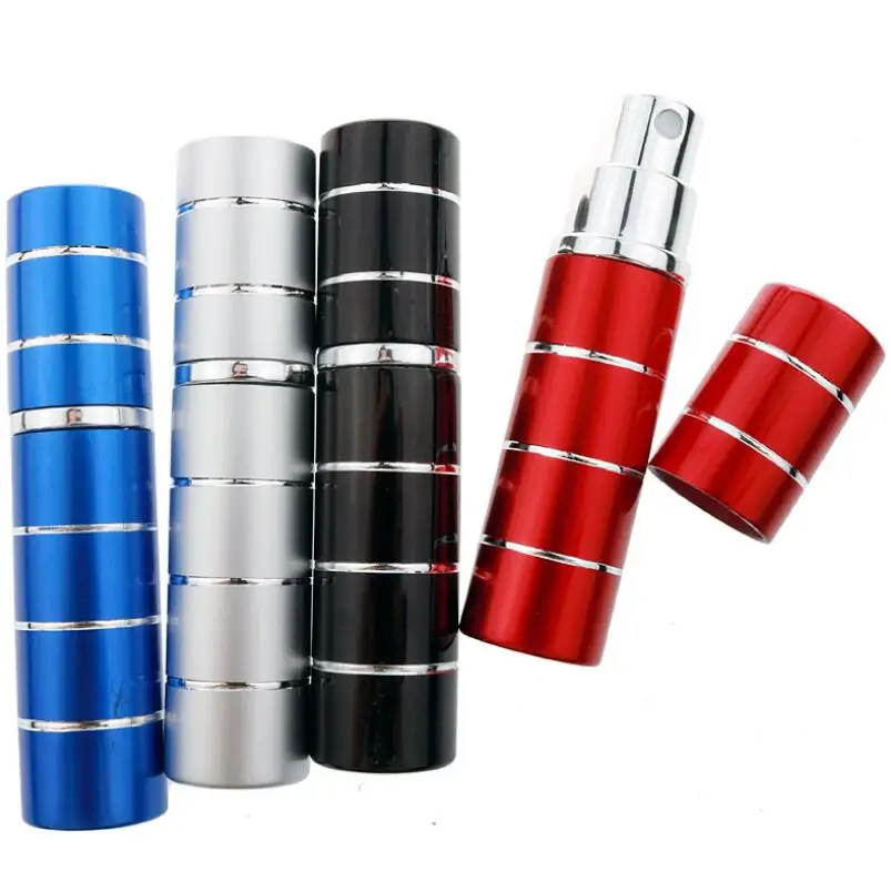 5ml  Atomizer Anodized Aluminum Pump Stitching Glass Perfume Bottle Empty Travel Refillable Container LX5257