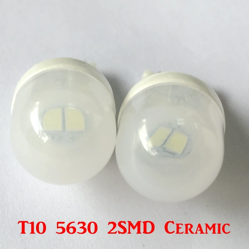 100x T10 W5W 5630 2SMD Ceramic Auto LED light 194 Len White/Red/Blue/Green/Amber 12V Car styling Wedge light License plate light