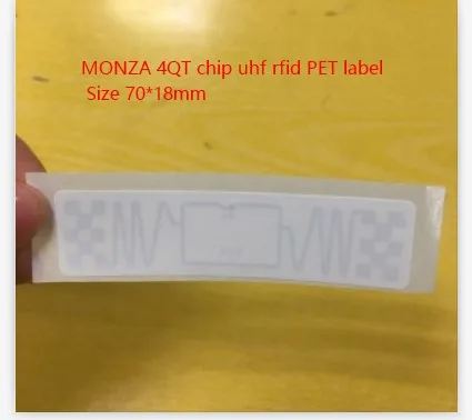 czstar 100pcs waterproof PET RFID Impinj M4QT Monza R6 tags Passive UHF tag label wet inlay stickers uhf 840-960mhz tag