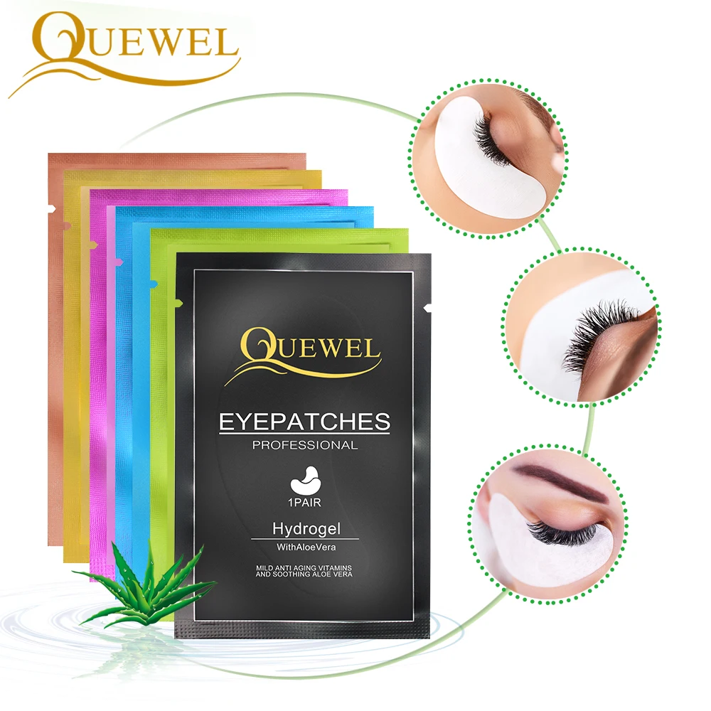 Quewel 50 Pairs/Pack Eyelash Under Eye Pads for False Eyelashes Patch Eye Pads Lash Extension Paper Patches Lashes Stickers