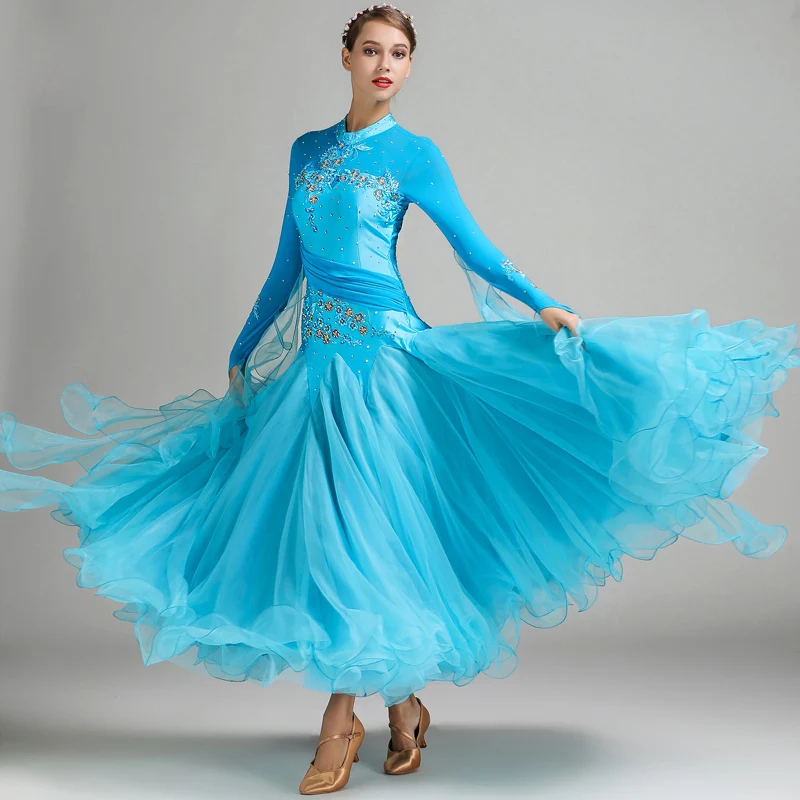 Women\'s  Ballroom Dance Competition Dresses Waltz Fringe Luminous Costumes Standard Modern Foxtrot Stage Dancewear Clothes