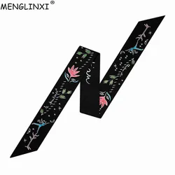 Four Season Style Fashion Scarf Skinny Women Tie Silk Scarf For Ladies Fashion Belt Letter Brand Head Scarf Handbag Long Scarves