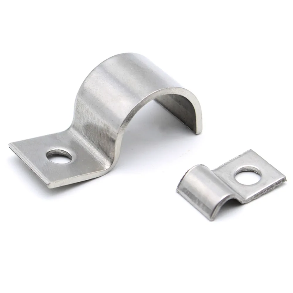Hotaste 10pcs P-Type Stainless steel Single pipe Clamp Instrument Line/Wire/Tubing/Gas pipe Cable Clamp Building Fixed Clip
