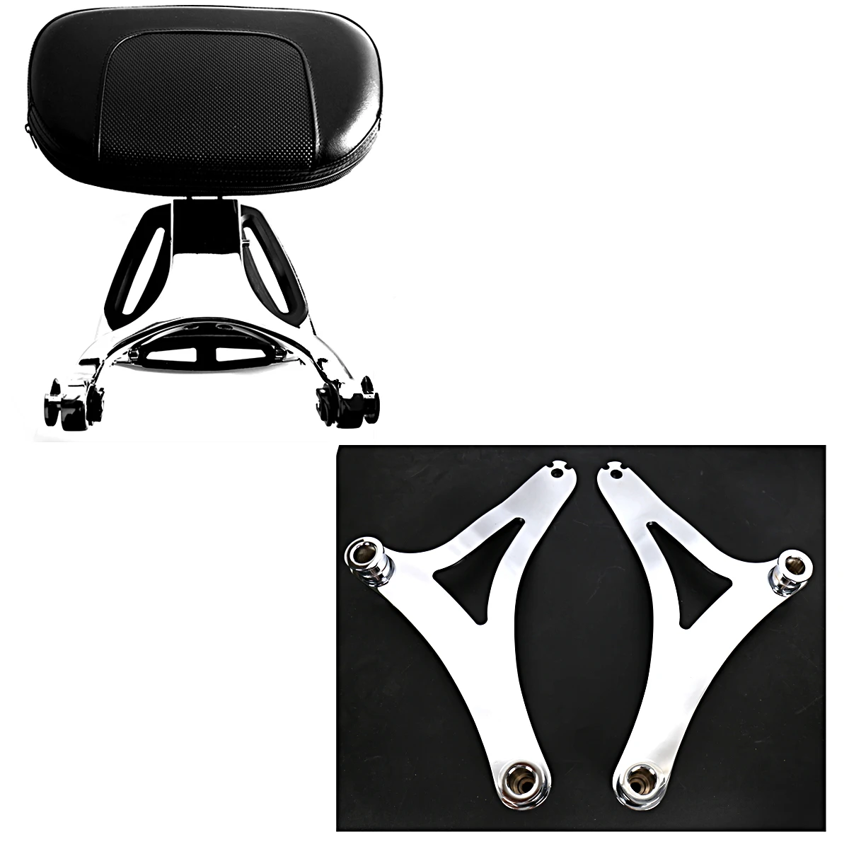 

Chrome Fixed Mount&Multi Purpose Adjustable Driver Passenger Backrest Fit For Indian 2014-2019 Dark Horse Chief