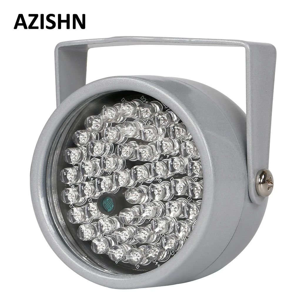 AZISHN CCTV LEDS reflektor na podczerwień 48 sztuk IR LEDs night vision IP66 podczerwieni CCTV wypełnienie metali lekkich wodoodporna kamera telewizji przemysłowej