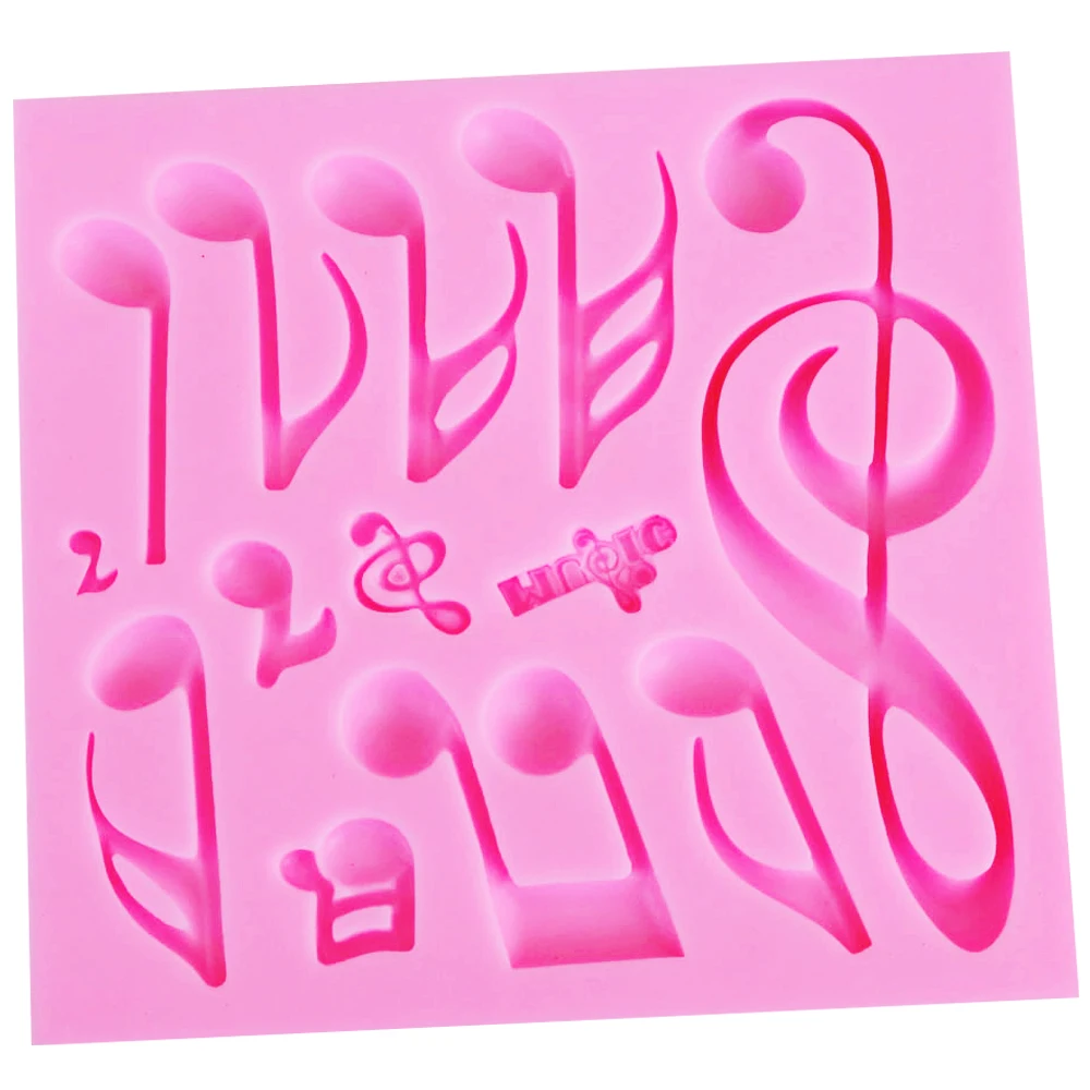 Byjunyeor M272 Music Notes UV Resin Silicone Mold Fondant Chocolate Candy Lollipop Crystal Epoxy Soft Clay Bake Tool