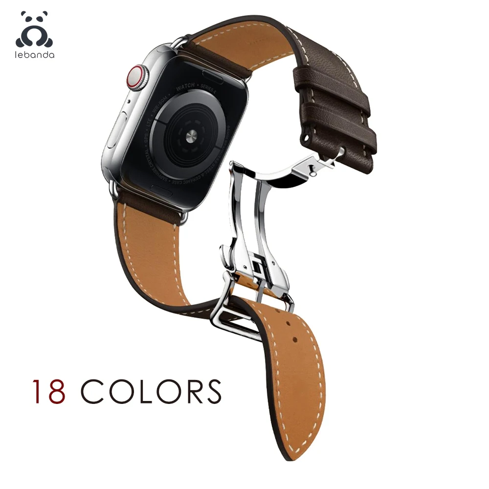 Lebanda band for Apple Watch 9 8 7 6 SE 5 4 3 strap for iwatch Leather Single Tour design Deployment Buckle band 40 41 44 45mm