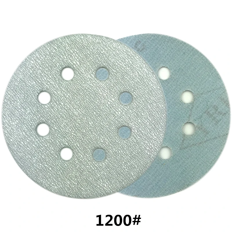 Наждачная бумага 5 дюймов 125 мм 8-Hole 40-2000 Grit алюминиевый оксидный крюк и петля сухие шлифовальные диски для Dremel шлифовальный инструмент для полировки 10 шт.