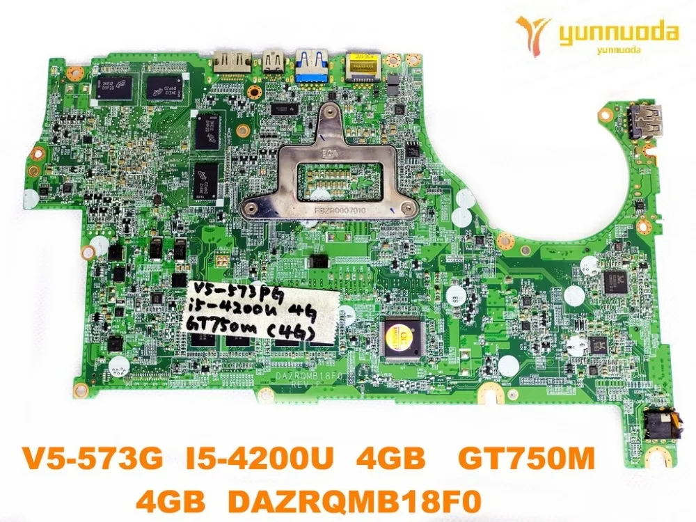 original for ACER V5-573G laptop motherboard V5-573G  I5-4200U  4GB   GT750M  4GB  DAZRQMB18F0  tested good free shipping