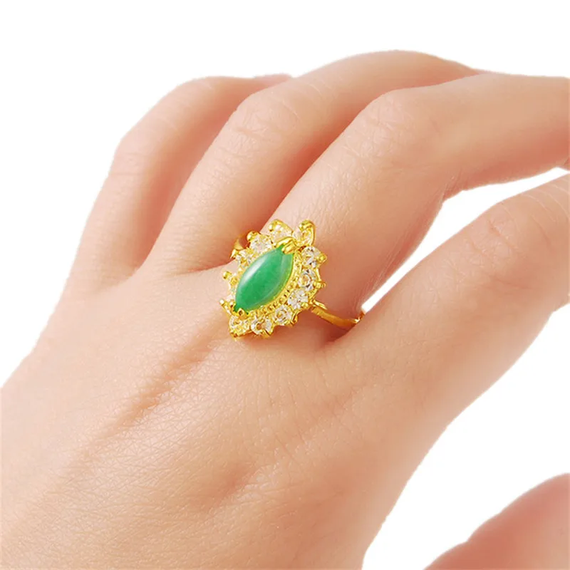 Luxury Brand New Gold Color Geometric Rings For Women Trendy Crystal Ring Jewelry Female Finger Ring Size 5 6 7 8 9 10