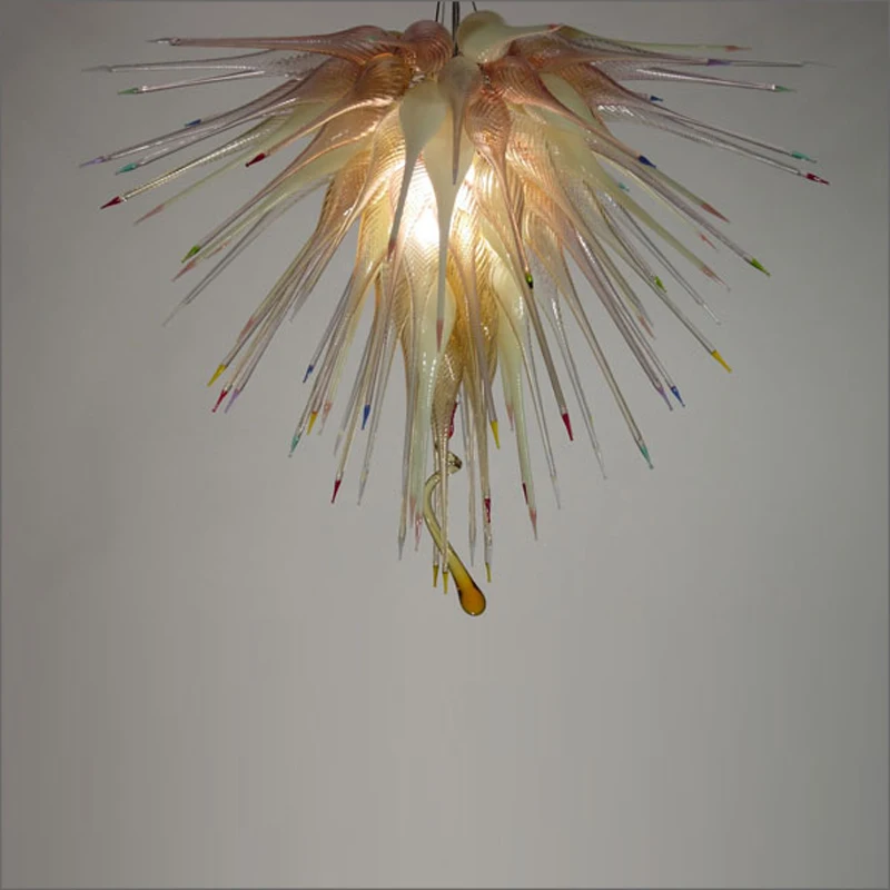 

Customized Colored Art Handmade Blown Glass Chandelier Special Colorful Flush Mount Ceicling Lights