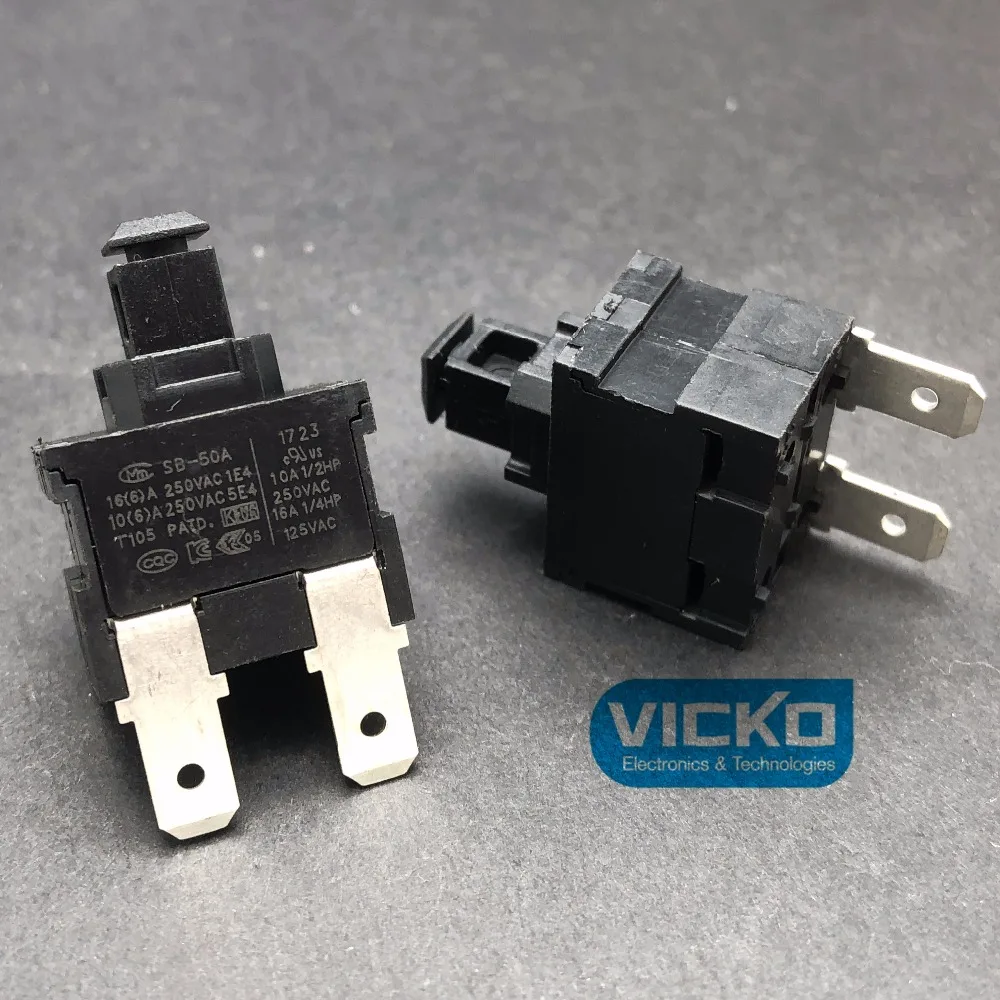 

[VK] Import cleaner switch water heater button self locking lock switch power button switch 2 feet 16A 250V CMM SB-50A