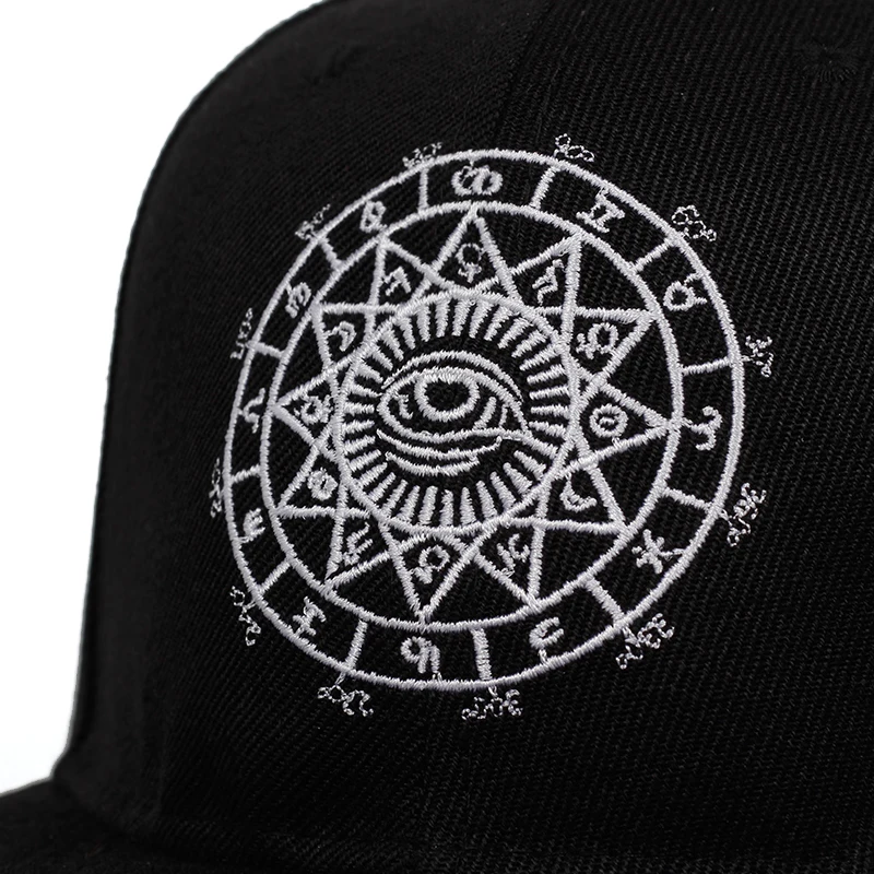 High quality Fashion Harajuku Men Womens Casual hat Snapbacks Black grey eye embroidery Cap Hip Hop Hats Baseball Caps Garros