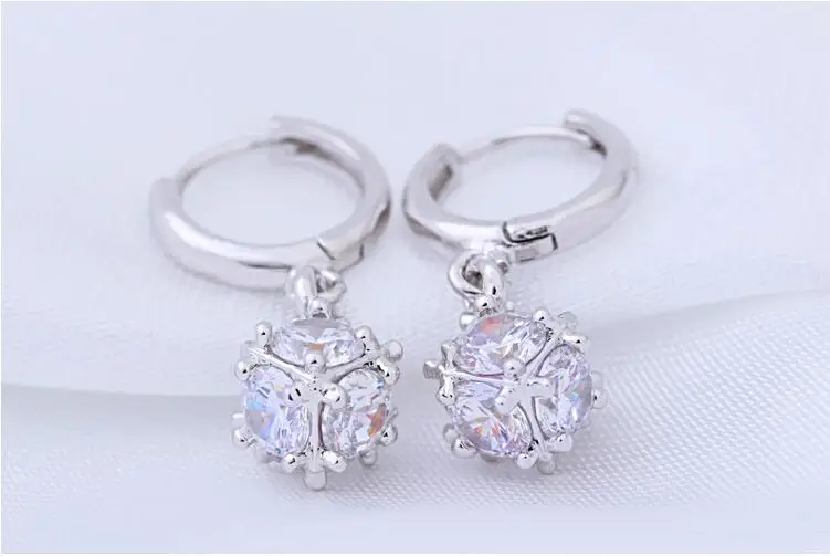 New Arrival Hot Sell Fashion Shiny Crystal 925 Silver Needle Ladies Stud Earrings Jewelry Gift Wholesale No Fade Women