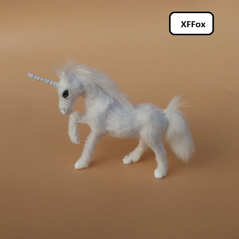 cute real life white horse model plastic&furs simulation unicorn gift about 15x11cm xf1828