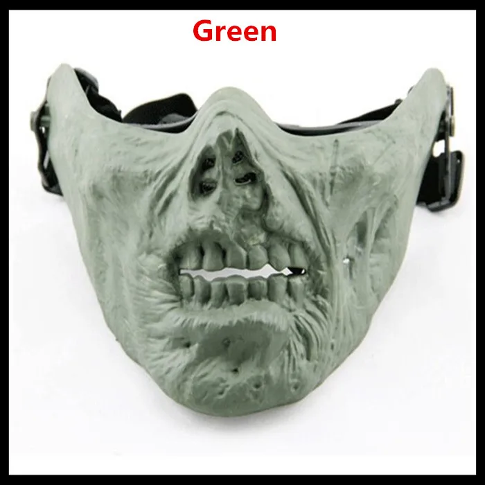 2026 Cosplay Zombie Skull Bone Half Face Airsoft Mask Paintball Masks Survival War CS Game Movie Prop the walking Dead Mascara
