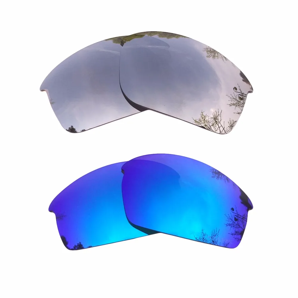 Silver Mirrored & Ice Blue Mirrored Polarized Replacement Lenses for Bottle Rocket Frame 100% UVA & UVB