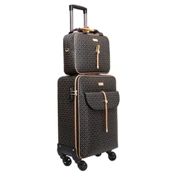 International Fashion Luxury 16/20/24 Inch Handbag+ Rolling Luggage Spinner Brand Woman Travel Suitcase