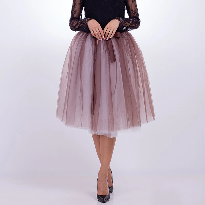 7 layers 65 cm long princess mixed color tutu tuft tulle skirt fashion prom dress lolita skirt ladies