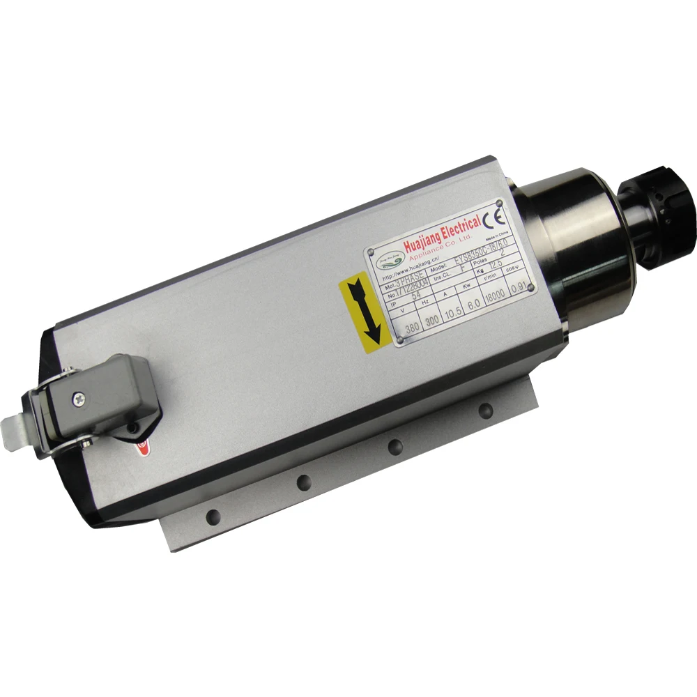 6KW  air cooling spindle square ER32 AC380V 18000rpm air-cooled spindle motor 300HZ 10.5A
