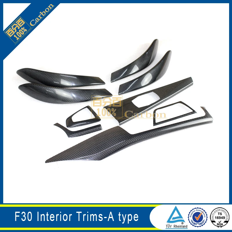 For 3 Series F30 Carbon Fiber Interior Trims Mouldings Cover 9pcs Put on Model