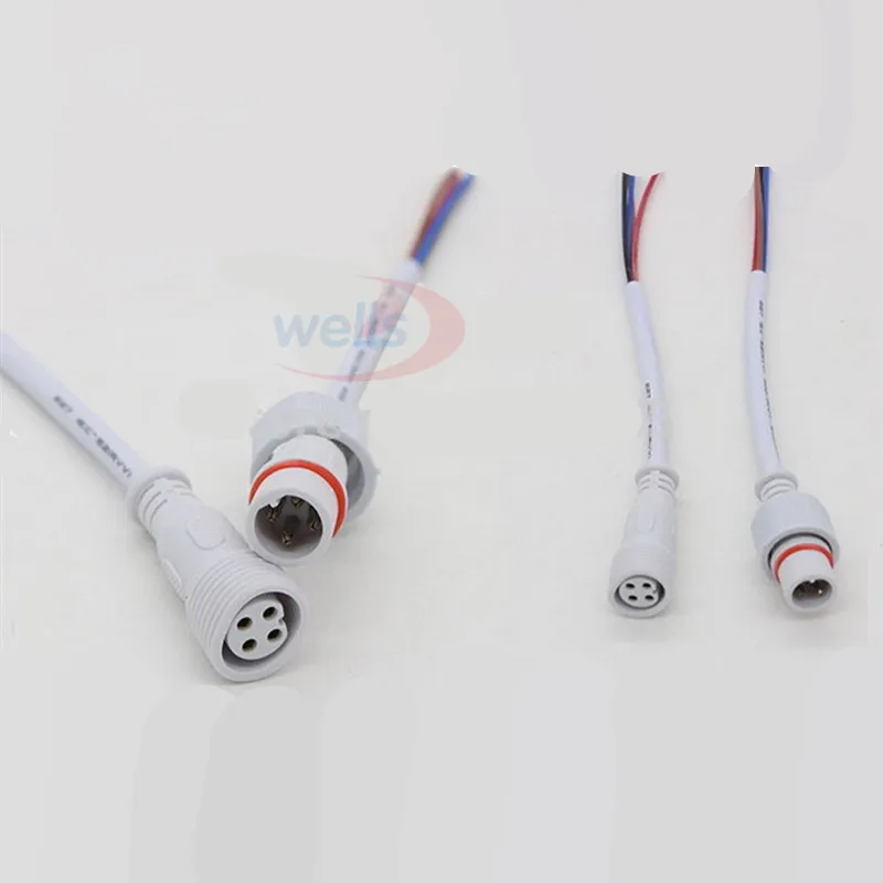 5 /10 pairs 2pin 3pin 4pin 5pin LED Connector Waterproof IP67 Male to Female Cable ​Total Length 40cm For LED Strips Light flood