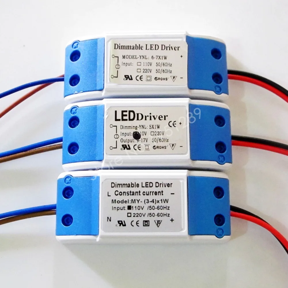 Dimmable Isolated 300mA 3-4x1W 5x1W 6-7x1W Led Driver 3W 4W 5W 6W 7W Power Supply AC 110V 220V for LED lights