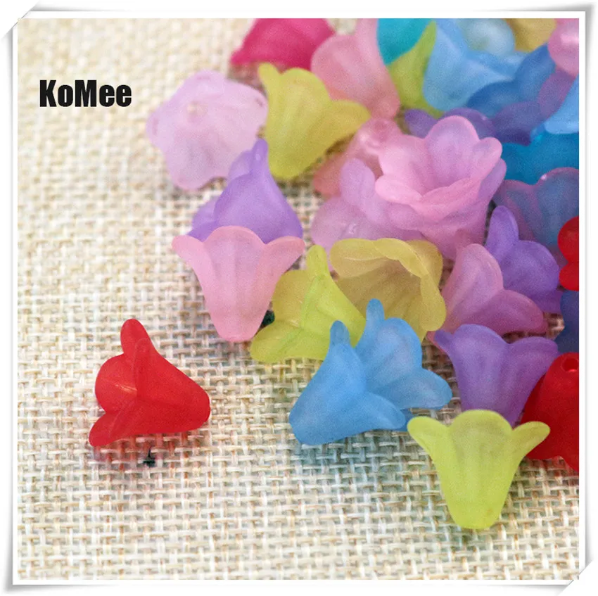 

1500pcs/lot Multi Colors Frosted Flower Lily Petals Acrylic Spacer Beads 10x14mm Jewelry Accessories Craft Bracelet DIY Beads