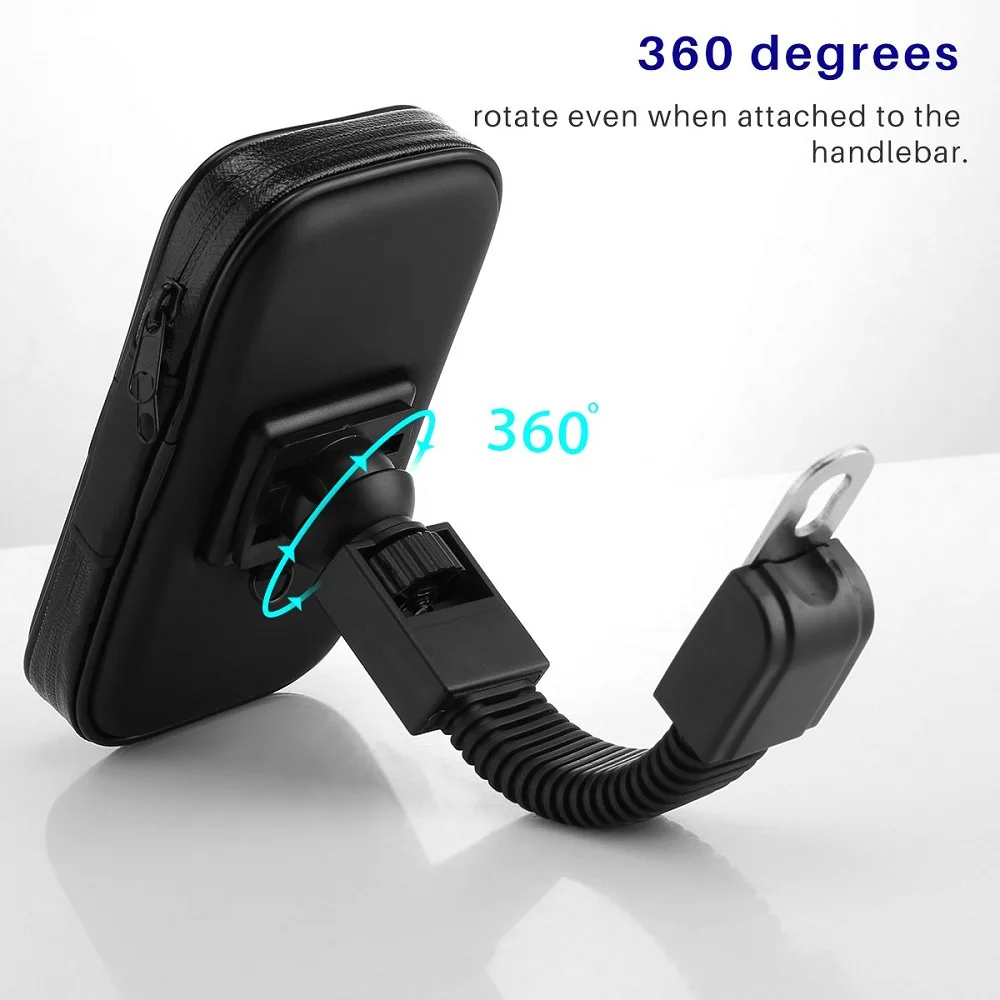 Untoom Waterproof Motorcycle Motorbike Phone Holder Cell Phone Mount Bracket for Scooter Rearview Mirror Stand for iPhone Xiaomi