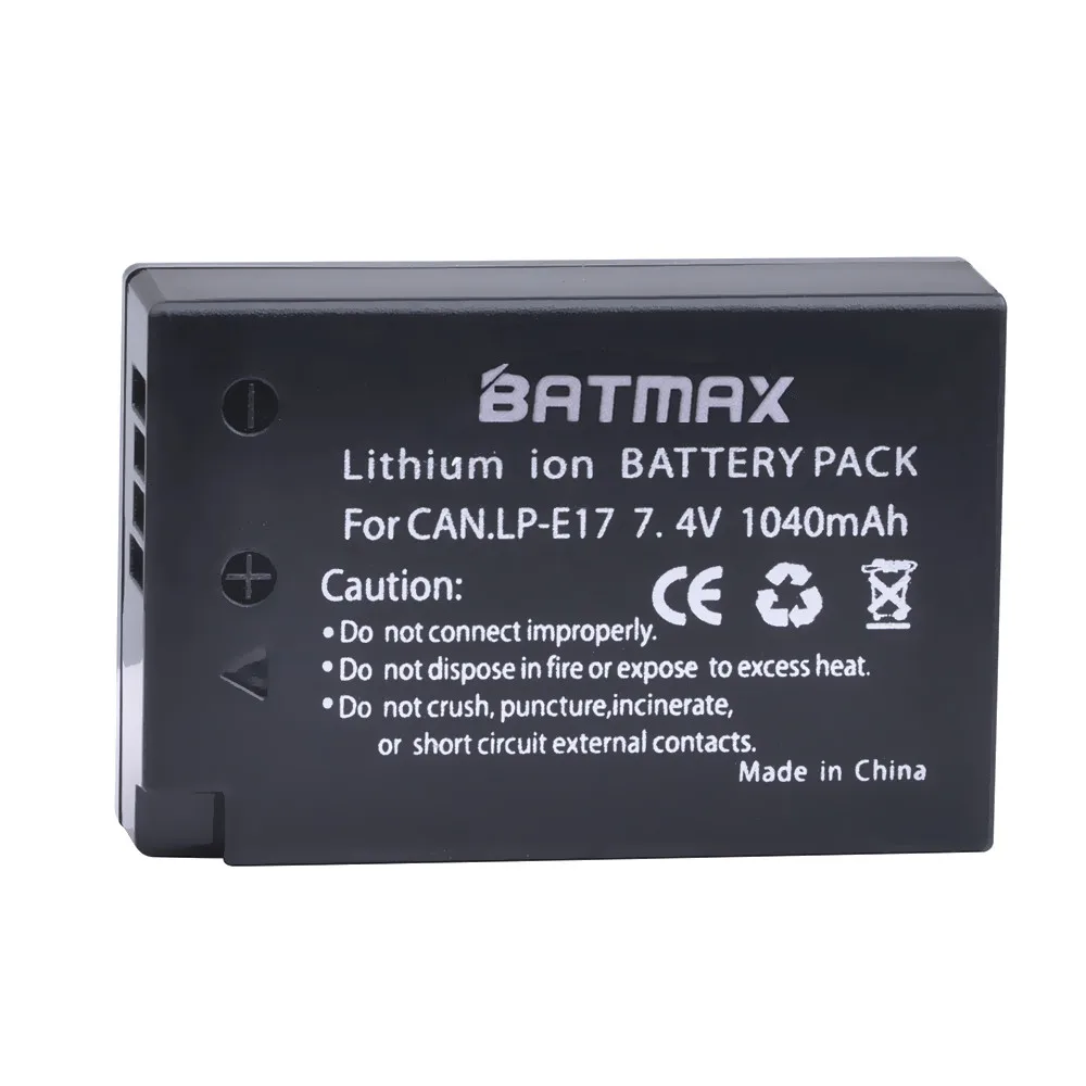 Batmax LP-E17 배터리 및 LED 듀얼 충전기, C타입 포트, 캐논 EOS RP T6i 750D T6s 750D 760D 800D M3 M5 8000D Kissx8i 용, LPE17