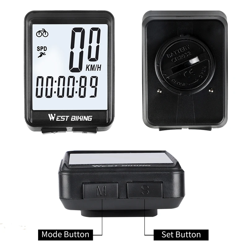 WEST BIKING Multifunction Bicycle Computer Rainproof Wired Wireless Odometer Cycling Speedometer To Bike MTB Bicycle Accessories