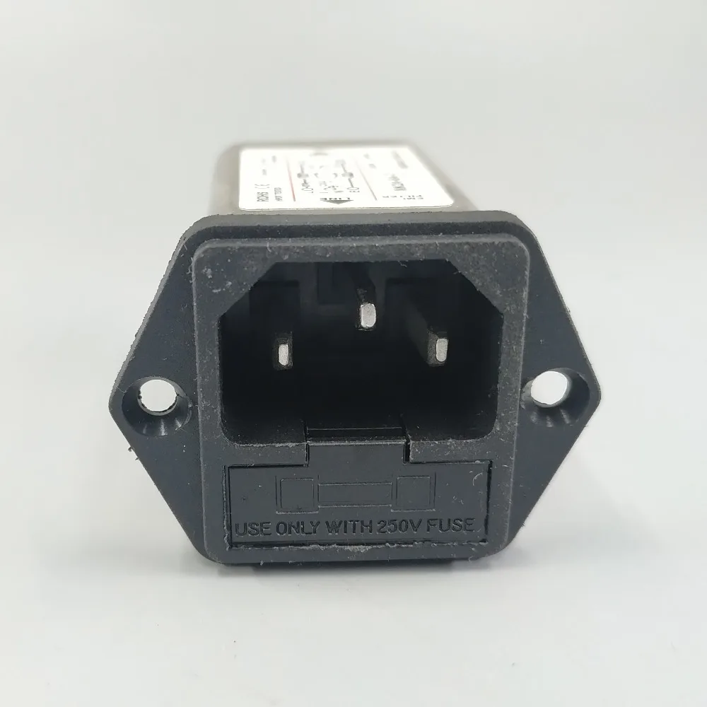 IEC inlet module AC power socket with fuse EMI filter 6A 115V/250V 50HZ/60HZ