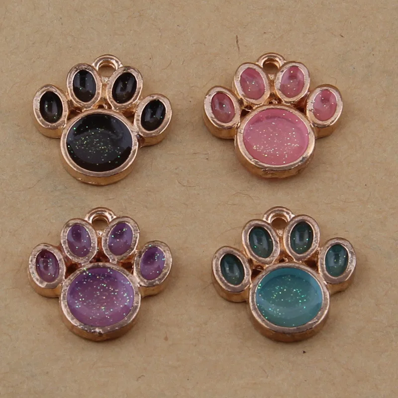 

100pcs 16*18mm bear paw Drop Oil Alloy Jewelry Accessories Q Edition Alloy Small Pendant Wholesale