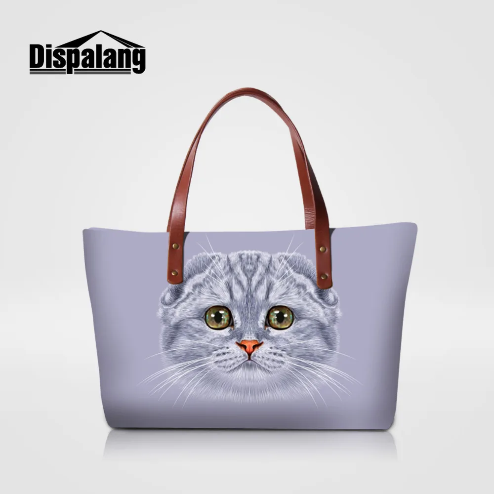 

Dispalang Women Handbag Cute Cat Print Shoulder Bag Animal Bucket Ladies Casual Shopping Bag Large Capacity Tote Beach Bag