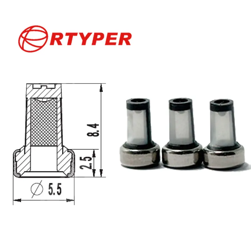

100pcs Fuel Injector Micro Basket Filter Fuel Injector Repair Rebuild Kits ASNU02A 5.5*2.5*8.4MM