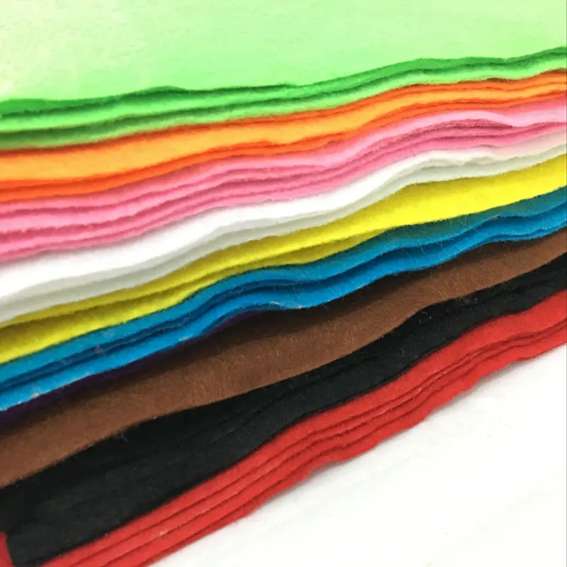 10* Soft Non Woven Felt Fabric Sheets Fiber Thick Kids DIY Craft Assorted Fabric Square Embroidery Scrapbooking Craft AA8501