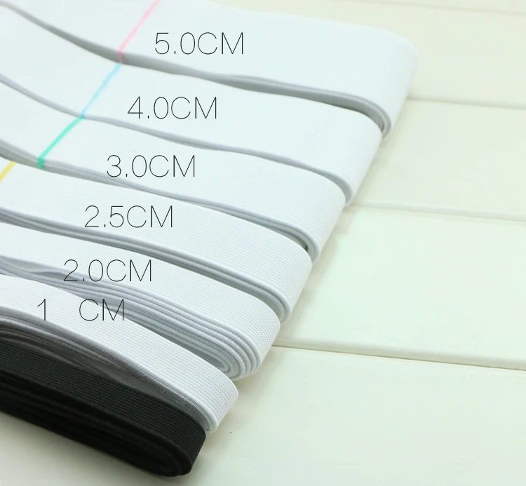 2M 2cm/3cm/4cm/5cm width Flat Thin wide elastic rubber band clothing accessories nylon webbing garment sewing  white