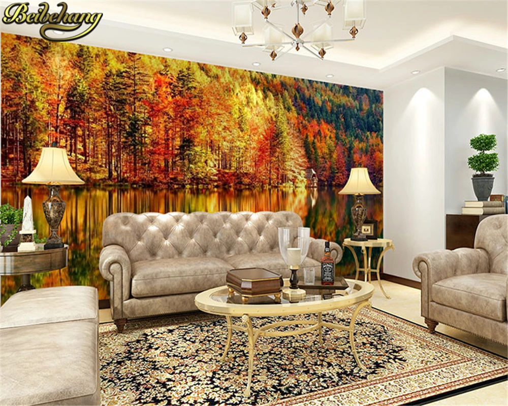 beibehang scenery birch forest photo murals wall decals papel de parede 3d room wallpaper landscape wall decoration wall paper