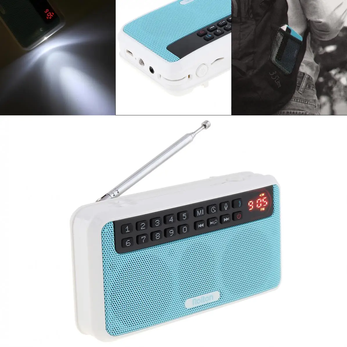 

6W Wireless Bluetooth-compatible Speaker Digital FM Radio HiFi Stereo TF Music Player with LED Display for PC / iPod / Phone