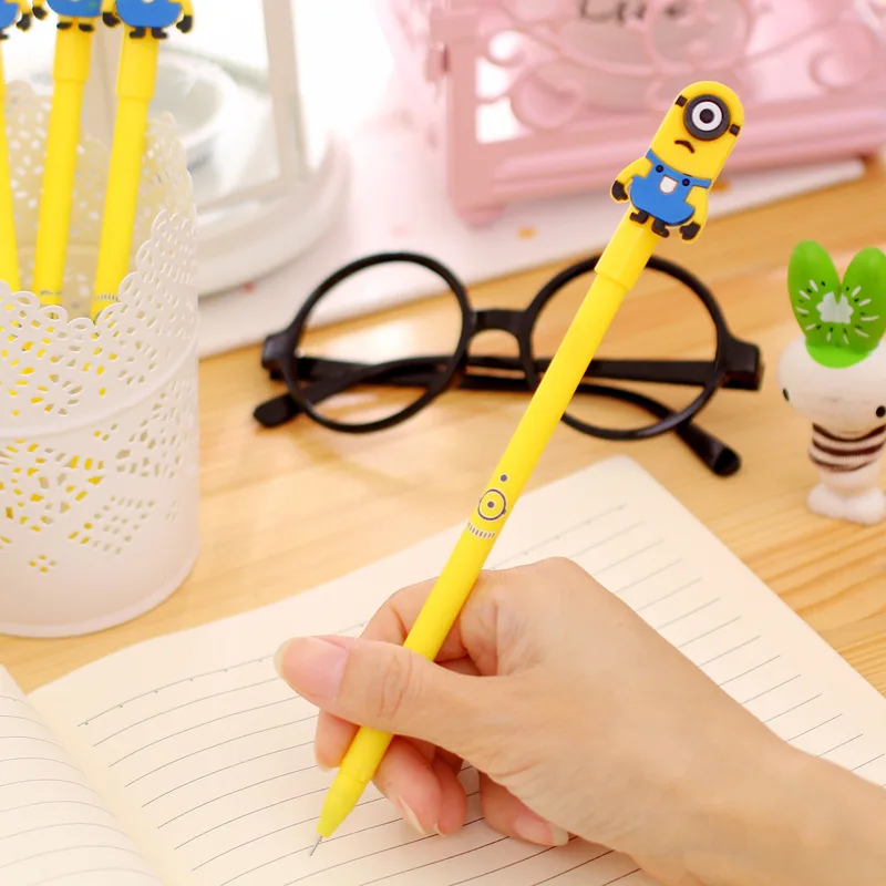 36 Pcs Creative Cartoon Yellow Baby Gel Pen 0.38mm Black Student Stationery School Pens Office Supplies Wholesale