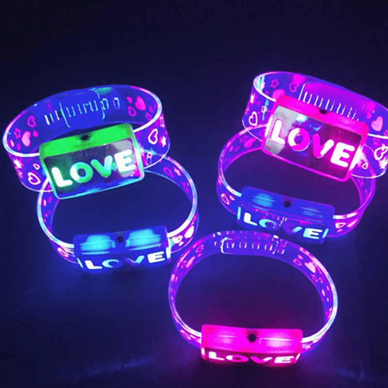 25pcs Costume Led Gafas Led Flashing Wrist Band  Luminous Hand Ring Led Bracelet Christmas Party Accessories Birthday Gifts