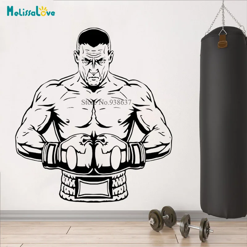 high quality wall sticker GYM boxing sport sticker for boy`s room creative mural home decal vinyl CL408