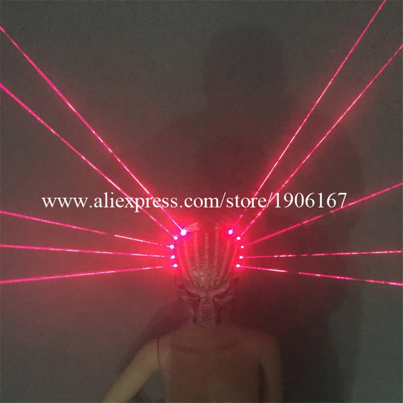 Newest Led Luminous Laserman Mask Illuminate Stage Performance Headwear Party Masks